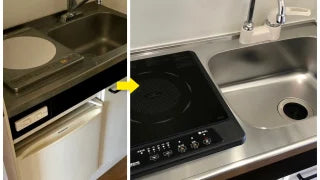 【キッチン交換】新生活のアパートのコンロと水栓入替